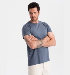 Снимка на Ombre BASIC men's classic cotton T-shirt - dark blue