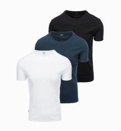 Снимка на Ombre BASIC men's cotton t-shirt set with round neckline - black/white/ navy