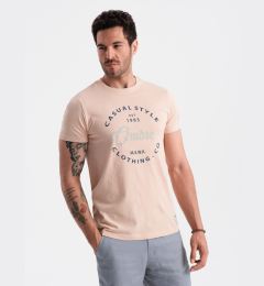 Снимка на Ombre Casual Style men's printed t-shirt - light pink