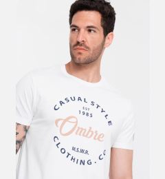 Снимка на Ombre Casual Style men's printed t-shirt - white