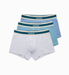Снимка на Ombre Classic fit men's boxer shorts with decorative elastic waistband - 3-pack mix OM-UNBO
