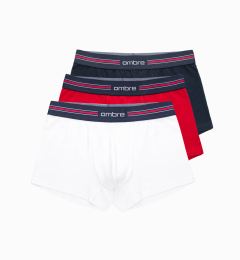 Снимка на Ombre Classic fit men's boxer shorts with striped elastic band - 3 pack mix OM-UNBO
