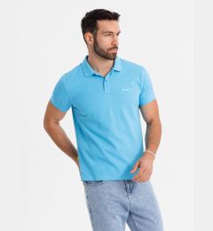 Снимка на Ombre Cotton pique knit polo shirt - light blue