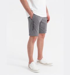 Снимка на Ombre Fitted men's printed short sweat shorts - grey