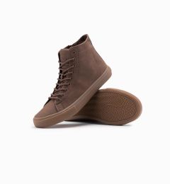 Снимка на Ombre Men's ankle sneakers with rubber sole - brown