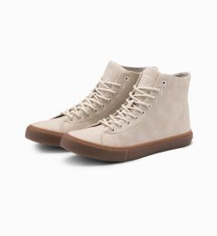 Снимка на Ombre Men's ankle sneakers with rubber sole - cream
