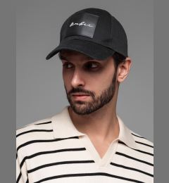 Снимка на Ombre Men's baseball cap with visor and large patch - black