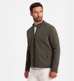 Снимка на Ombre Men's BIKER jacket in structured fabric - dark olive green
