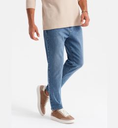 Снимка на Ombre Men's CARROT FIT denim pants with subtle rubbing - blue