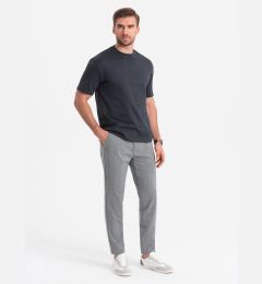 Снимка на Ombre Men's classic cut pants in a delicate check - grey