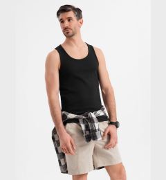Снимка на Ombre Men's cotton basic t-shirt with straps - black