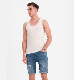 Снимка на Ombre Men's cotton basic t-shirt with straps - white