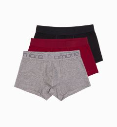 Снимка на Ombre Men's cotton boxer shorts with logo - 3-pack mix