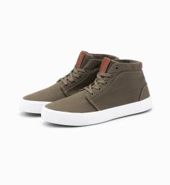 Снимка на Ombre Men's cotton canvas high-top sneakers shoes - olive