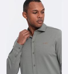 Снимка на Ombre Men's cotton REGULAR single jersey knit shirt - light khaki