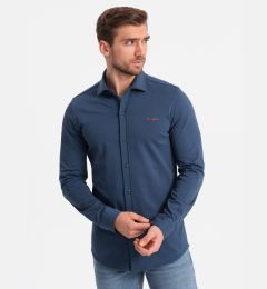 Снимка на Ombre Men's cotton single jersey knit REGULAR shirt - blue