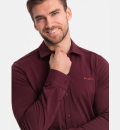 Снимка на Ombre Men's cotton single jersey knit REGULAR shirt - maroon