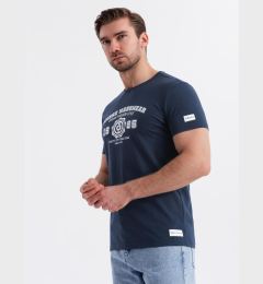 Снимка на Ombre Men's cotton t-shirt with college style print - navy blue