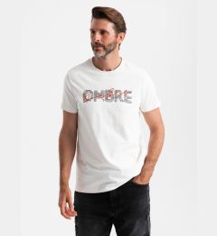 Снимка на Ombre Men's cotton t-shirt with double printed logo - white