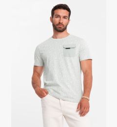 Снимка на Ombre Men's cotton t-shirt with letter print and pocket - yellow-green