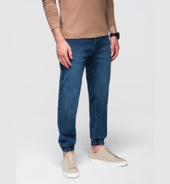 Снимка на Ombre Men's denim JOGGERS pants with classic bandage - blue