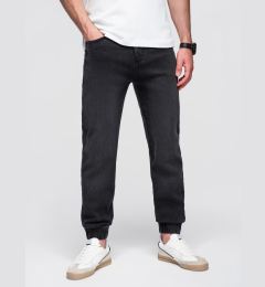 Снимка на Ombre Men's denim JOGGERS pants with classic flare - black