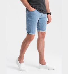 Снимка на Ombre Men's denim shorts with rolled up legs - blue