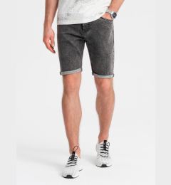Снимка на Ombre Men's denim shorts with rolled up legs - gray