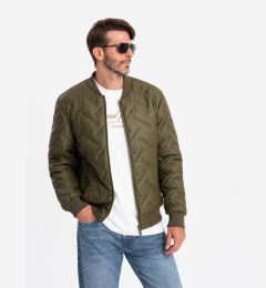 Снимка на Ombre Men's embossed bomber jacket - olive