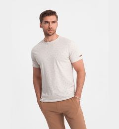 Снимка на Ombre Men's full-print t-shirt with colorful letters - light beige