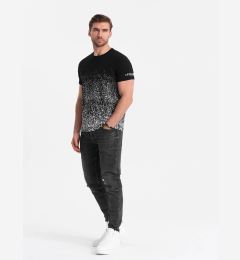 Снимка на Ombre Men's gradient print cotton t-shirt - black