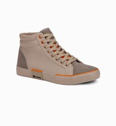 Снимка на Ombre Men's high classic sneakers with quilted upper - beige and orange