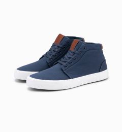 Снимка на Ombre Men's high-top sneakers in cotton canvas - dark blue