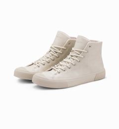 Снимка на Ombre Men's high-top sneakers shoes with rubber toe - cream