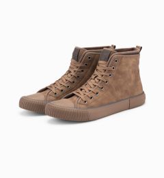 Снимка на Ombre Men's high-top sneakers with decorative piping - brown