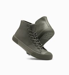 Снимка на Ombre Men's high-top sneakers with rubber toecap - olive