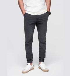 Снимка на Ombre Men's JOGGERS denim pants with wash effect - grey