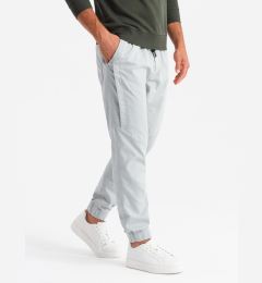 Снимка на Ombre Men's knit joggers with pleats - light grey
