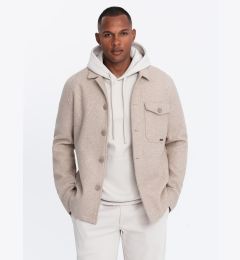 Снимка на Ombre Men's lightweight fleece jacket with viscose - beige