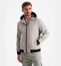 Снимка на Ombre Men's lightweight jacket with mesh lining and hood - grey