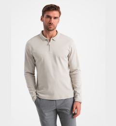 Снимка на Ombre Men's longsleeve with zippered polo collar - ash