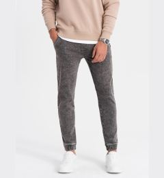 Снимка на Ombre Men's marbled denim JOGGERS pants - gray