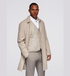 Снимка на Ombre Men's minimalist coat with detachable vest - beige