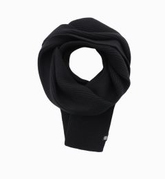 Снимка на Ombre Men's monochromatic ribbed knit scarf - black