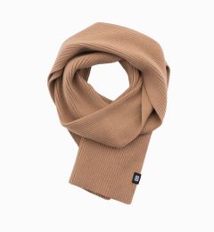 Снимка на Ombre Men's monochromatic ribbed knit scarf - light brown