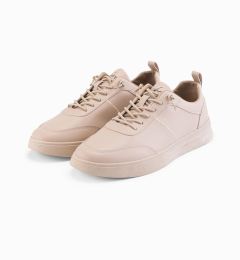 Снимка на Ombre Men's monochromatic sports style shoes with stitching - beige