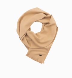 Снимка на Ombre Men's monochrome scarf with tassels - light brown