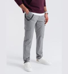 Снимка на Ombre Men's pants with cargo pockets and leg hem - grey