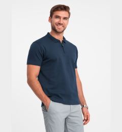 Снимка на Ombre Men's polo shirt with zippered collar - navy blue