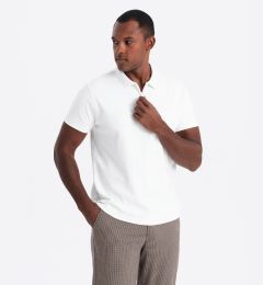 Снимка на Ombre Men's polo shirt with zippered collar - white